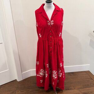 Red Cotton Maxi Dress